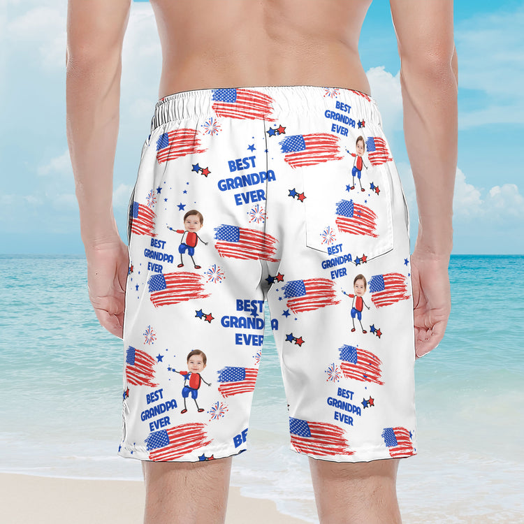 Father'S-Day-Gifts,-Best-Dad-Grandpa-Ever-Custom-Photo-Personalized-Shorts-4