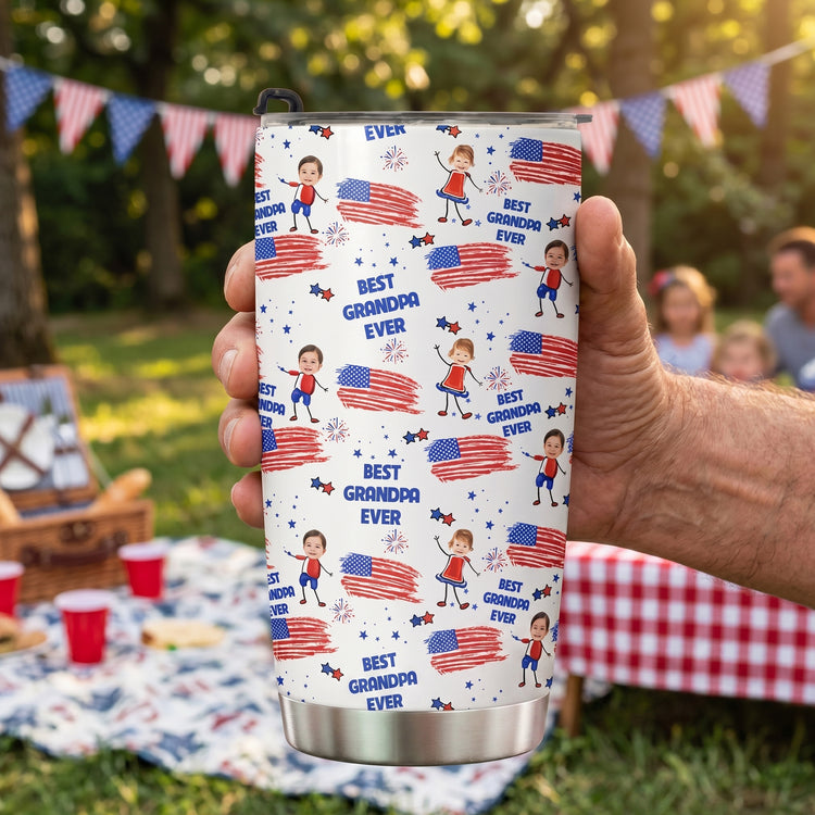 Father'S-Day-Gifts,-Best-Dad-Grandpa-Ever-Custom-Photo-Personalized-Tumbler2