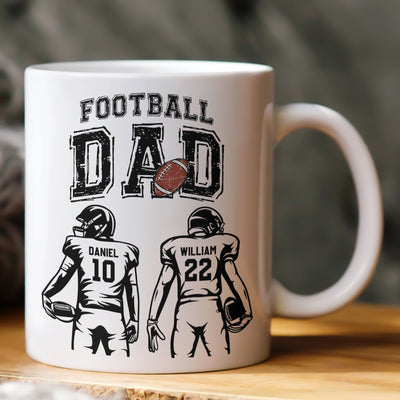 Father's Day Gifts, Football Dad, Daddy, Grandpa - Personalized Mug