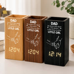 Father'S-Day-Gifts,-How-Much-Time-Passes,-I-Will-Always-Be-Your-Little-Girl-Personalized-Pen-Holder-With-Clock-2