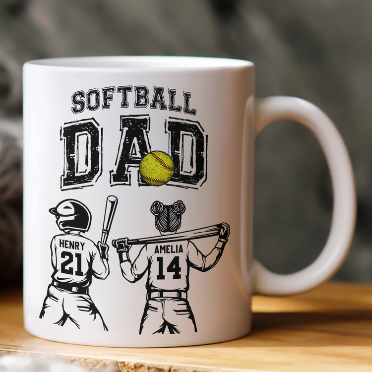 Father'S-Day-Gifts,-Softball-Dad,-Daddy,-Grandpa-Personalized-Mug-1