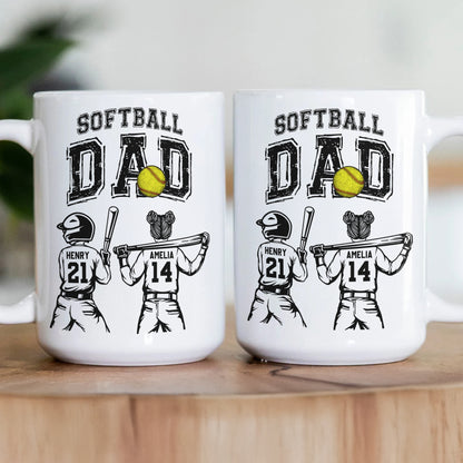Father'S-Day-Gifts,-Softball-Dad,-Daddy,-Grandpa-Personalized-Mug-3