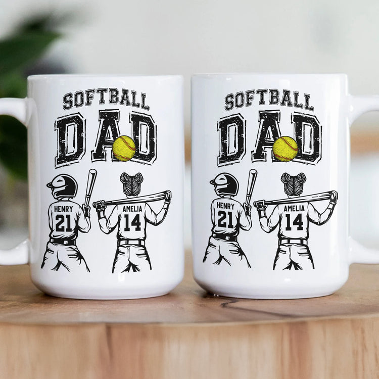 Father'S-Day-Gifts,-Softball-Dad,-Daddy,-Grandpa-Personalized-Mug-3