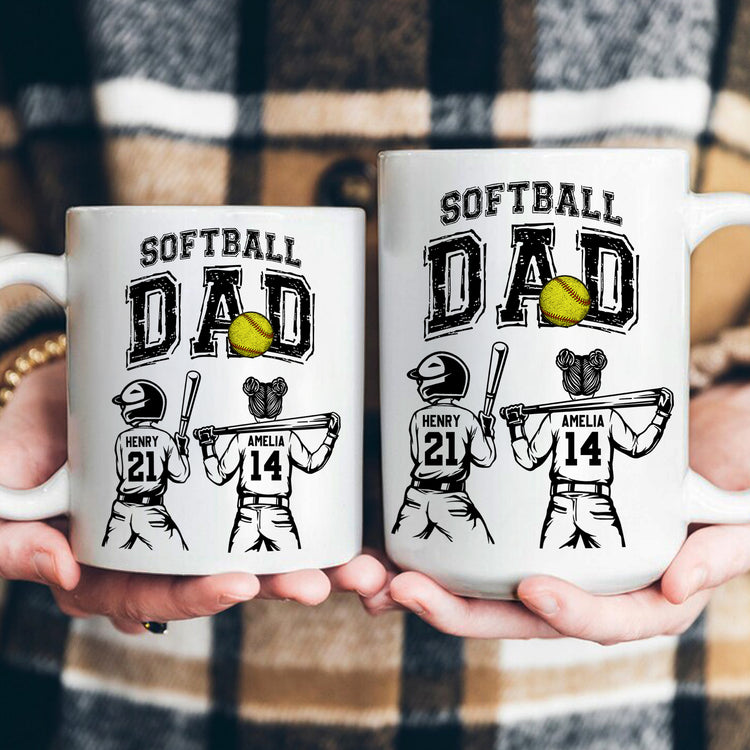 Father'S-Day-Gifts,-Softball-Dad,-Daddy,-Grandpa-Personalized-Mug-4