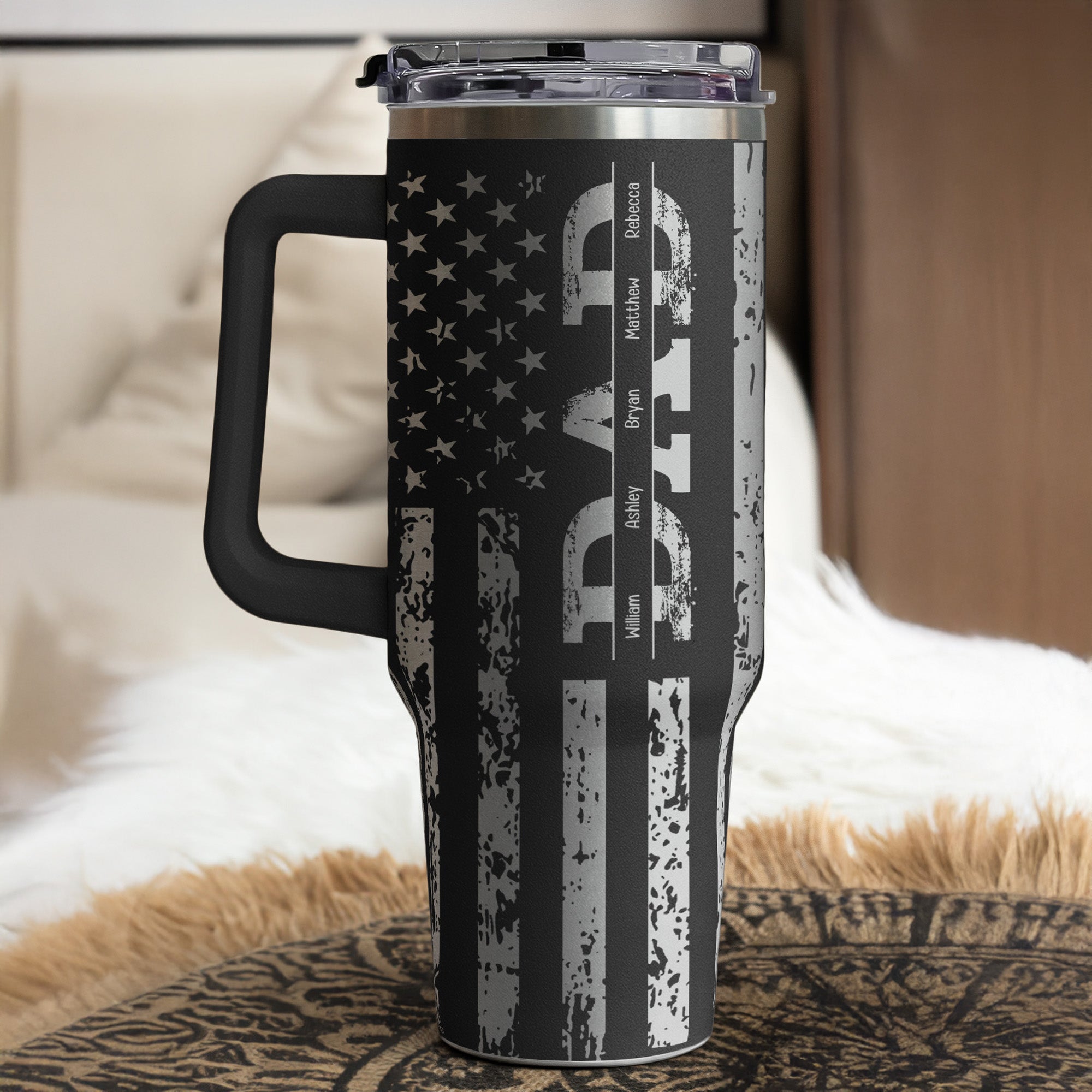 Christmas Gift For Dad, Grandpa, Papa - Custom Kids' Names - Personalized 40oz Tumbler