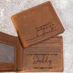 Gifts From Wife - Having You As A Dad - Personalized Leather Wallet