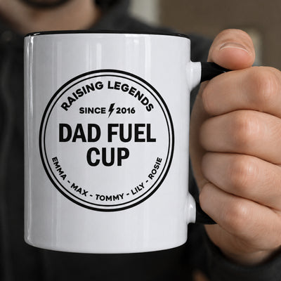 Father's Day Dad Fuel Cup - Custom Kids' Names - Personalized Mug