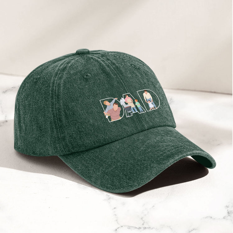 Father's-Day-Gift-Custom-Dad-Portrait-For-Father,-New-Dad-Faceless-Art-Personalized-Cap-4