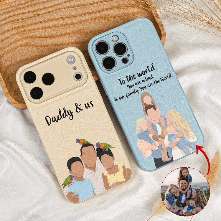 Father's-Day-Gift-Custom-Dad-Portrait-For-Father,-New-Dad-Faceless-Art-Personalized-Phone-Case-1