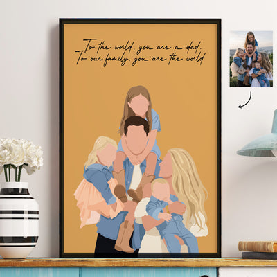 Father's Day Gift Custom Dad Portrait For Father, New Dad - Faceless Art - Personalized Poster