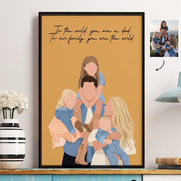 Father's-Day-Gift-Custom-Dad-Portrait-For-Father,-New-Dad-Faceless-Art-Personalized-Poster-1