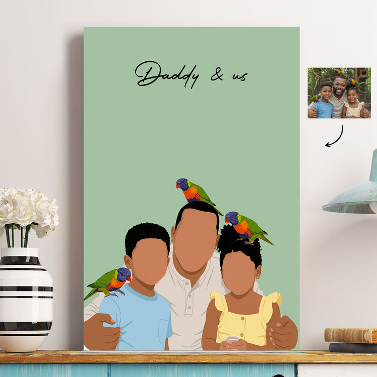 Father's-Day-Gift-Custom-Dad-Portrait-For-Father,-New-Dad-Faceless-Art-Personalized-Poster-2