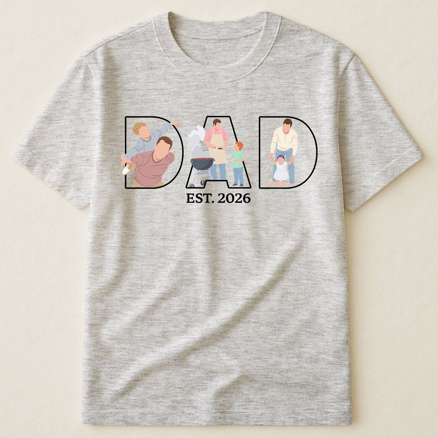 Father's-Day-Gift-Custom-Dad-Portrait-For-Father,-New-Dad-Faceless-Art-Personalized-Shirt-4