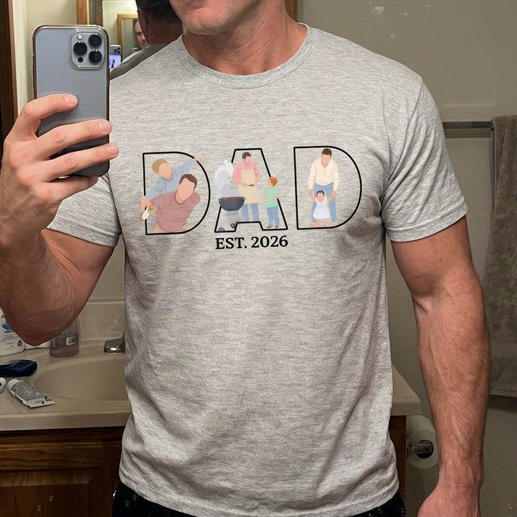 Father's-Day-Gift-Custom-Dad-Portrait-For-Father,-New-Dad-Faceless-Art-Personalized-Shirt-5