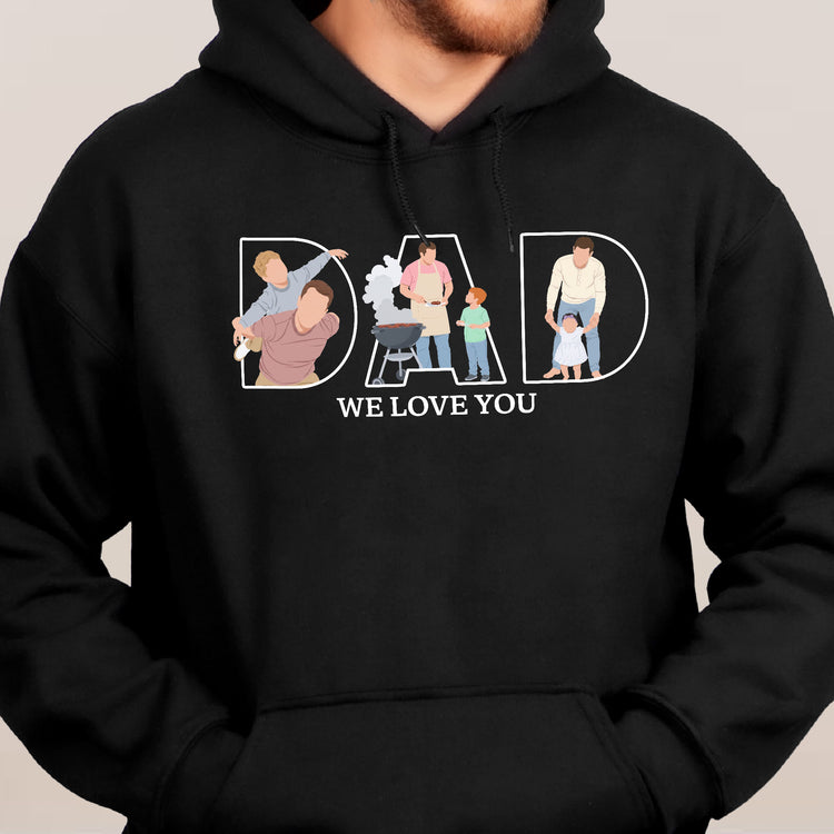 Father's-Day-Gift-Custom-Dad-Portrait-For-Father,-New-Dad-Faceless-Art-Personalized-Shirt-8