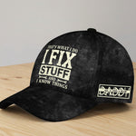 Father's-Day-Gifts,-That's-What-I-Do-I-Fix-Stuff-And-I-Know-Things-With-Kids'-Names-Personalized-Cap-1