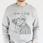 Fathers-Day-Gift-For-Husband-Dad-Custom-Photo-Sketch-Line-Art-Personalized-Shirt-5