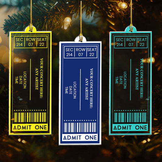 Favorite Concert Ticket Music Lovers Gifts, For Daughters, Friends - Personalized Acrylic Ornament