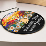 Favorite Hello Hardest Goodbye - Personalized Stained Glass Window Hanging Suncatcher