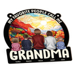 Favorite People Call Me Grandma - Personalized Window Hanging Suncatcher Ornament - Gift For Grandma