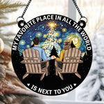 Favorite Place Is Next To You - Personalized Window Hanging Suncatcher Ornament