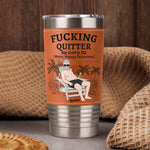 F*cking Quitter Oops I Mean Happy Retirement - Personalized 20oz Leather Wrapped Tumbler