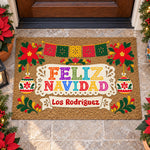 Feliz Navidad Custom Navidad Fiestas Doormat - Personalized Doormat