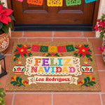 Feliz Navidad Custom Navidad Fiestas Doormat - Personalized Doormat