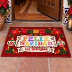Feliz Navidad Custom Navidad Fiestas Doormat - Personalized Doormat
