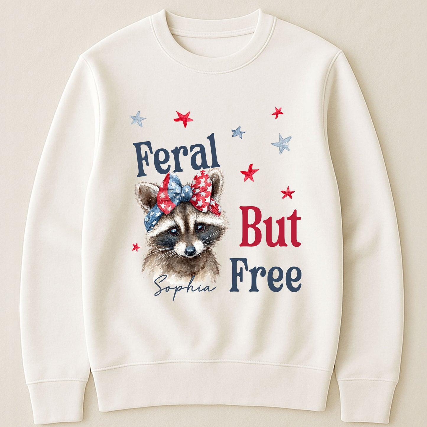 Feral But Free July 4th Racoon - Personalized Shirt