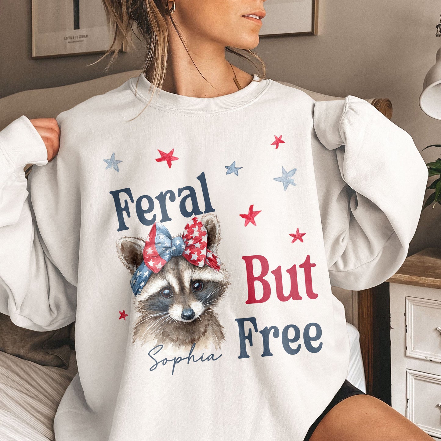 Feral But Free July 4th Racoon - Personalized Shirt