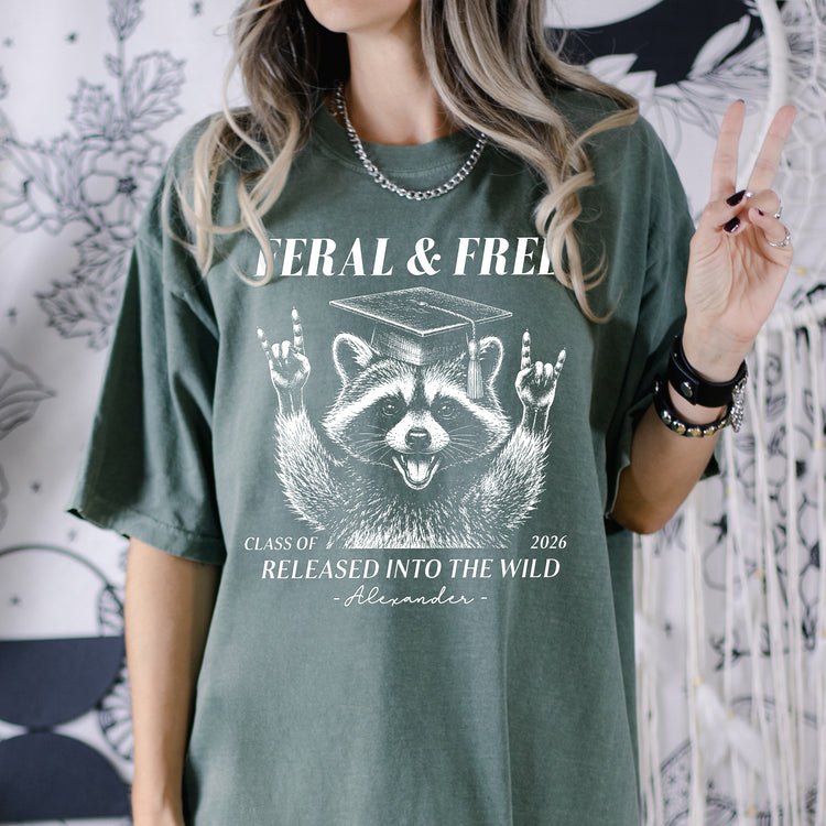 Feral-And-Free-Tee-Funny-Graduation-Personalized-Shirt-4