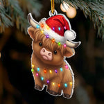 Fesstive Cute Cow Highland Cow - Acrylic Ornament