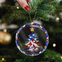 Festive Christmas Tree Usa 250Th Anniversary - Glass Ornament