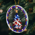 Festive Christmas Tree Usa 250Th Anniversary - Glass Ornament
