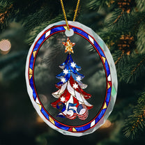 Festive Christmas Tree Usa 250Th Anniversary - Glass Ornament