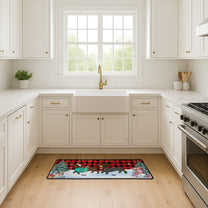 Festive Dogs Dachshund Through The Snow - Personalized Runner Rug