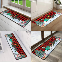 Festive Dogs Dachshund Through The Snow - Personalized Runner Rug
