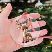 Festive Reindeer 2025 - Glass Ornament