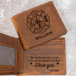 Firefighter Gift The Fire You Started In My Heart - Personalized Leather Wallet