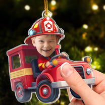 Firefighter - Kid's Dream Job - Gifts For Son, Grandson - Personalized Acrylic Photo Ornament