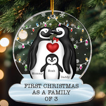 First Christmas As A Family Of 3 - Personalized Acrylic Ornament