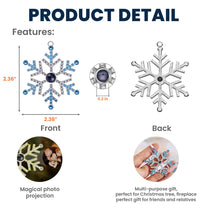 First Christmas As A Family Of Three - Custom Photo Projection Snowflake Ornament