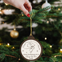 First Christmas As A Family Of Three Four Five Six Christmas 2025 - Personalized Wooden Ornament