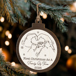 First Christmas As A Family Of Three Four Five Six Christmas 2026 - Personalized Wooden Ornament