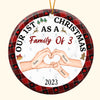 First Christmas As A Family Of Three - Personalized Ceramic Ornament