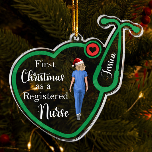 First Christmas As A Nurse - Personalized Acrylic Ornament