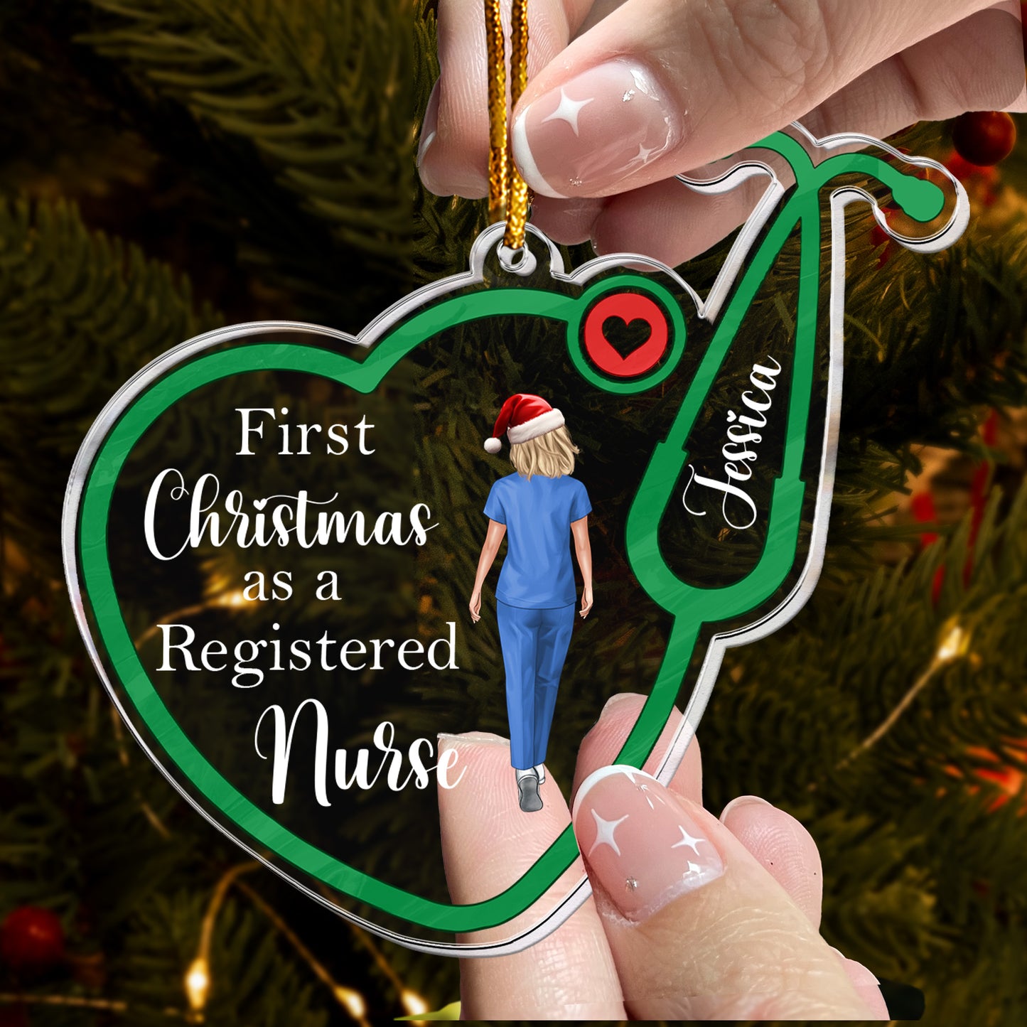 First Christmas As A Nurse - Personalized Acrylic Ornament