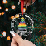First Christmas As A Teacher - Personalized Glass Ornament