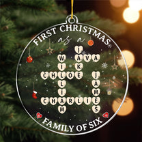 First Christmas As Family Scrabble Name - Personalized Acrylic Ornament